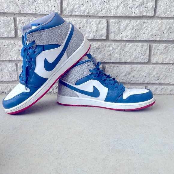 Air Jordan 1 Retro Mid True Blue size 10.5 🔴🔵⚪️ - Picture 5 of 7